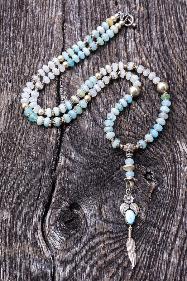 Moon Over The Ocean - Aquamarine Mala