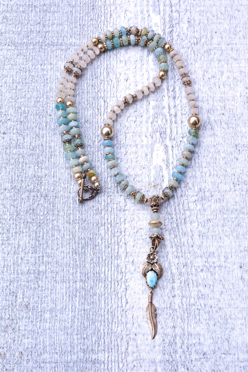 Moon Over The Ocean - Aquamarine Mala