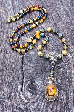 Tiger Buddah -  Tiger Eye Mala