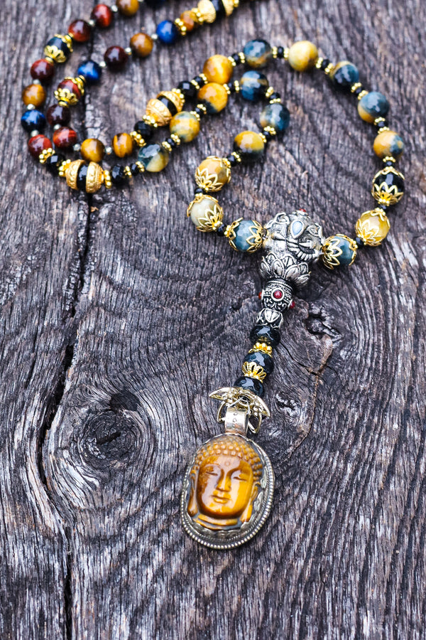 Tiger Buddah -  Tiger Eye Mala