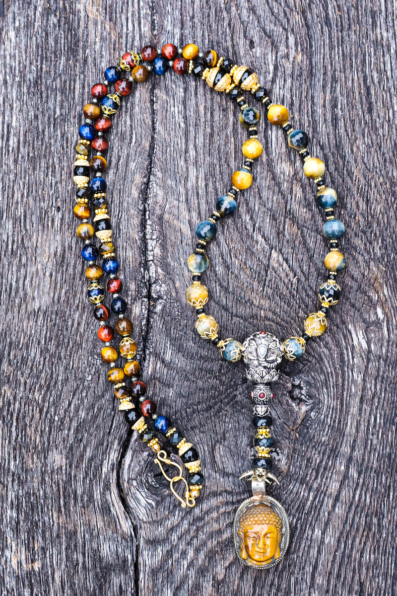 Tiger Buddah -  Tiger Eye Mala