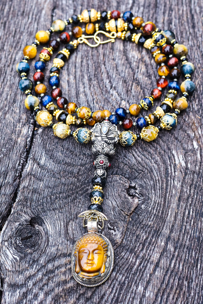 Tiger Buddah -  Tiger Eye Mala