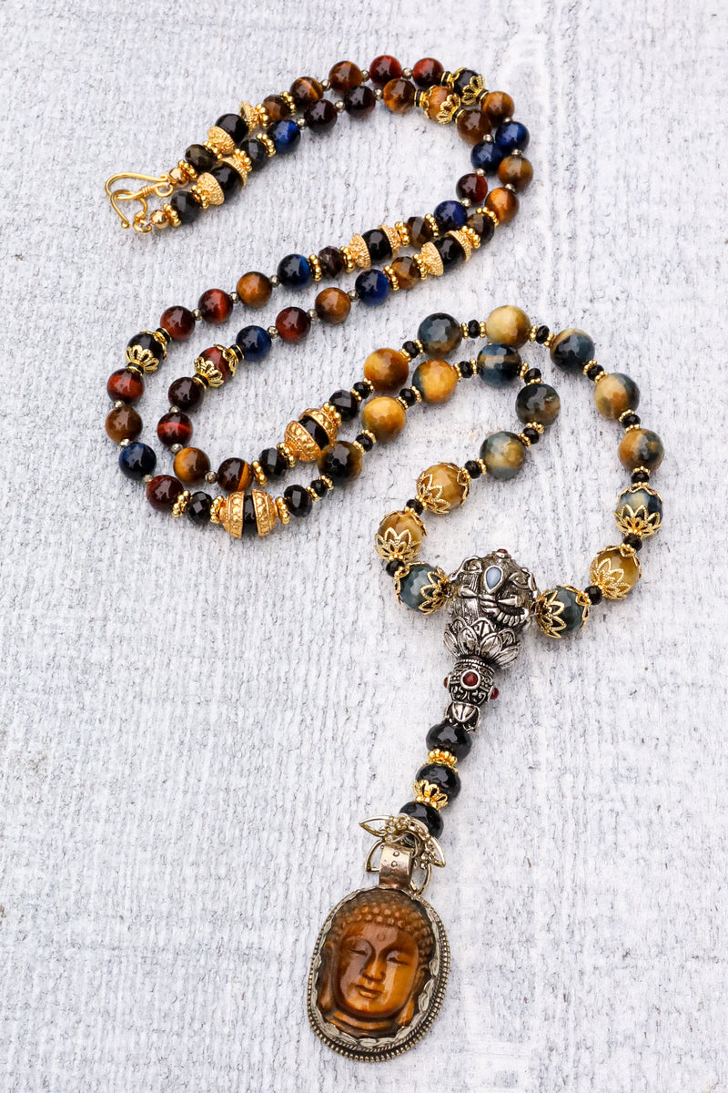 Tiger Buddah -  Tiger Eye Mala