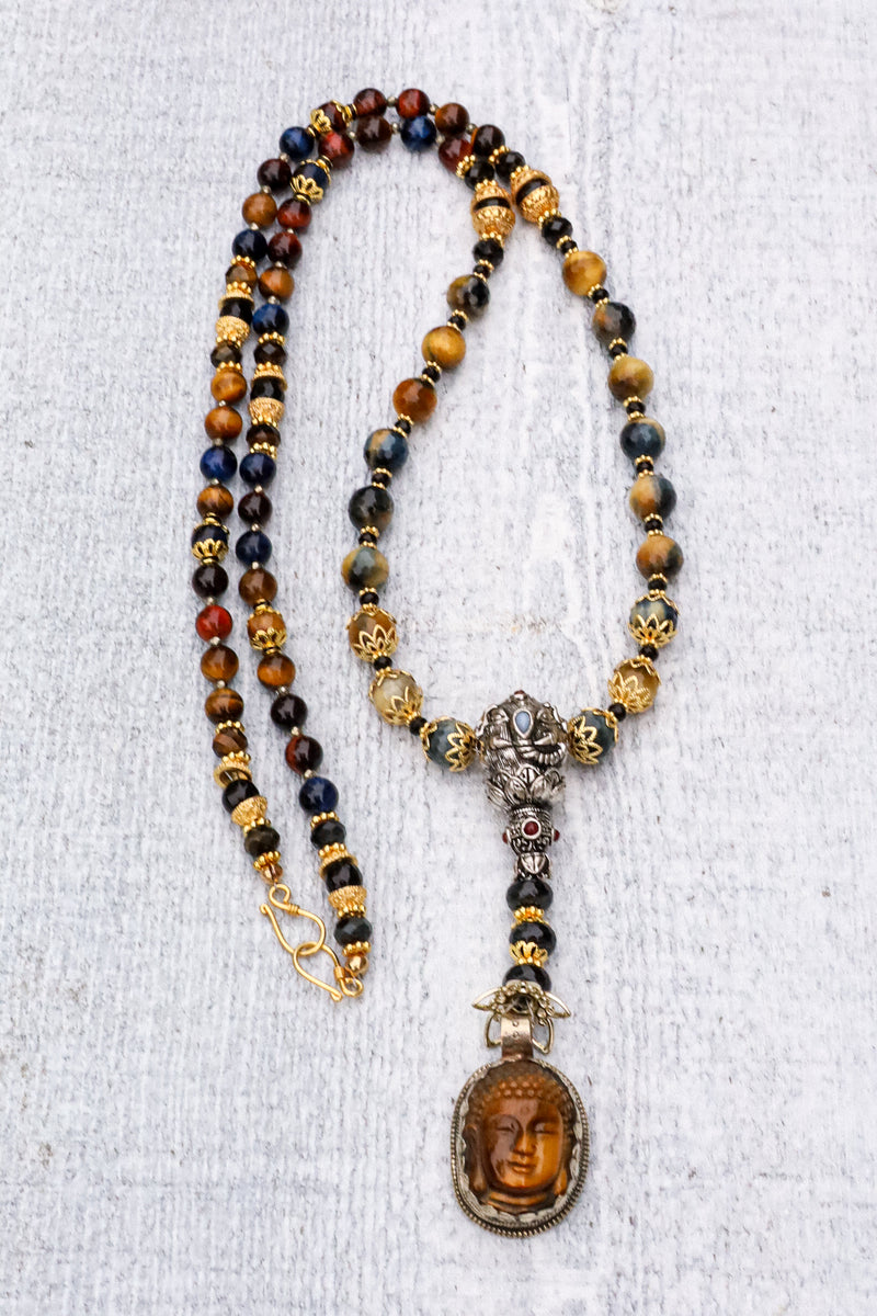 Tiger Buddah -  Tiger Eye Mala