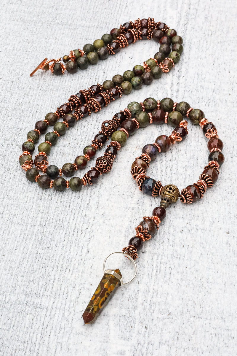 The Blood That Flows - Jasper, Garnet Mala