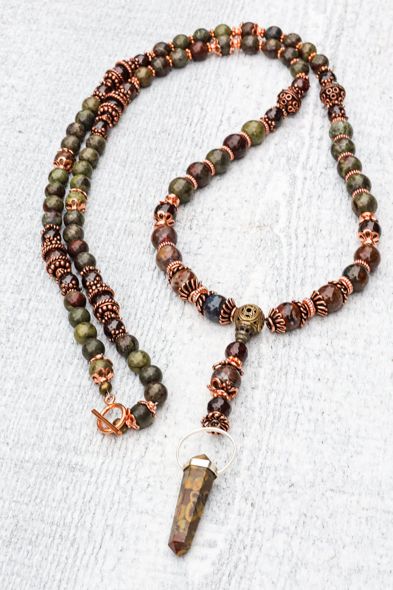 The Blood That Flows - Jasper, Garnet Mala