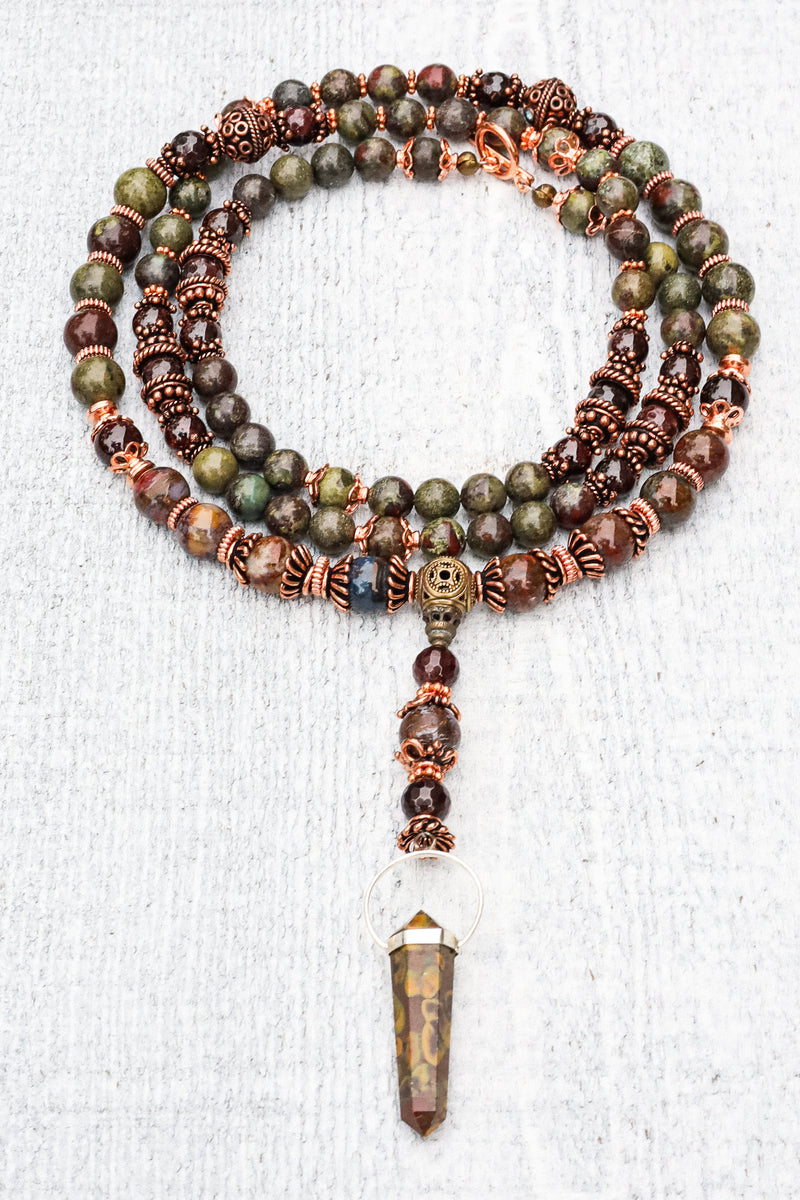 The Blood That Flows - Jasper, Garnet Mala