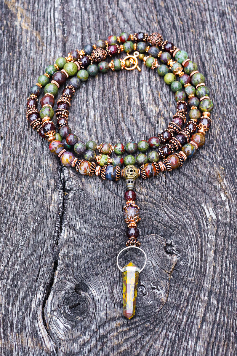 The Blood That Flows - Jasper, Garnet Mala