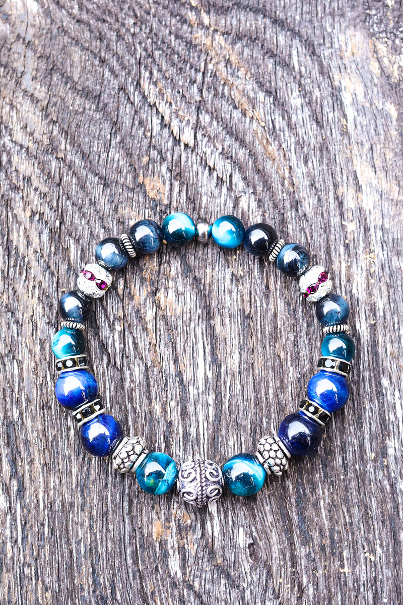 Eye of the Tiger - Blue Tiger Eye Wrist Mala