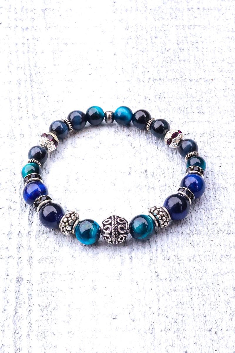 Eye of the Tiger - Blue Tiger Eye Wrist Mala