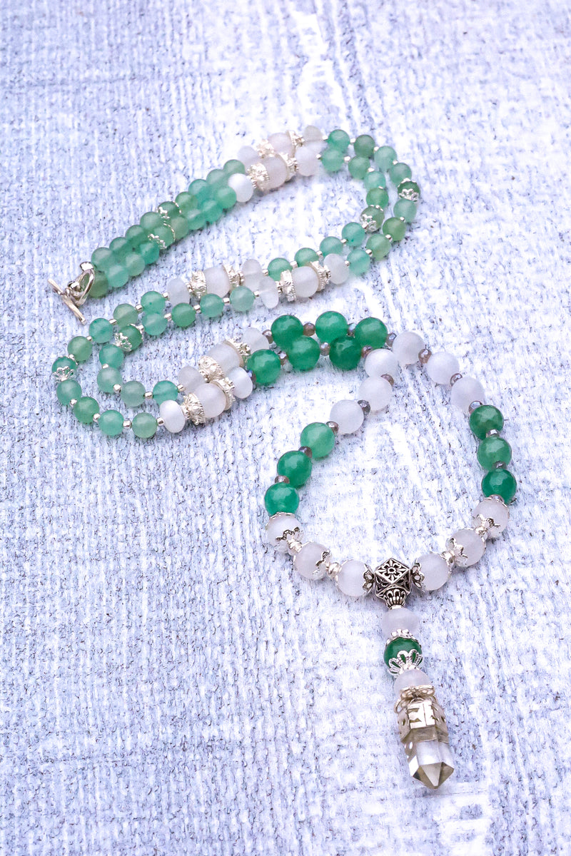 Lunar Light - Aventurine Mala