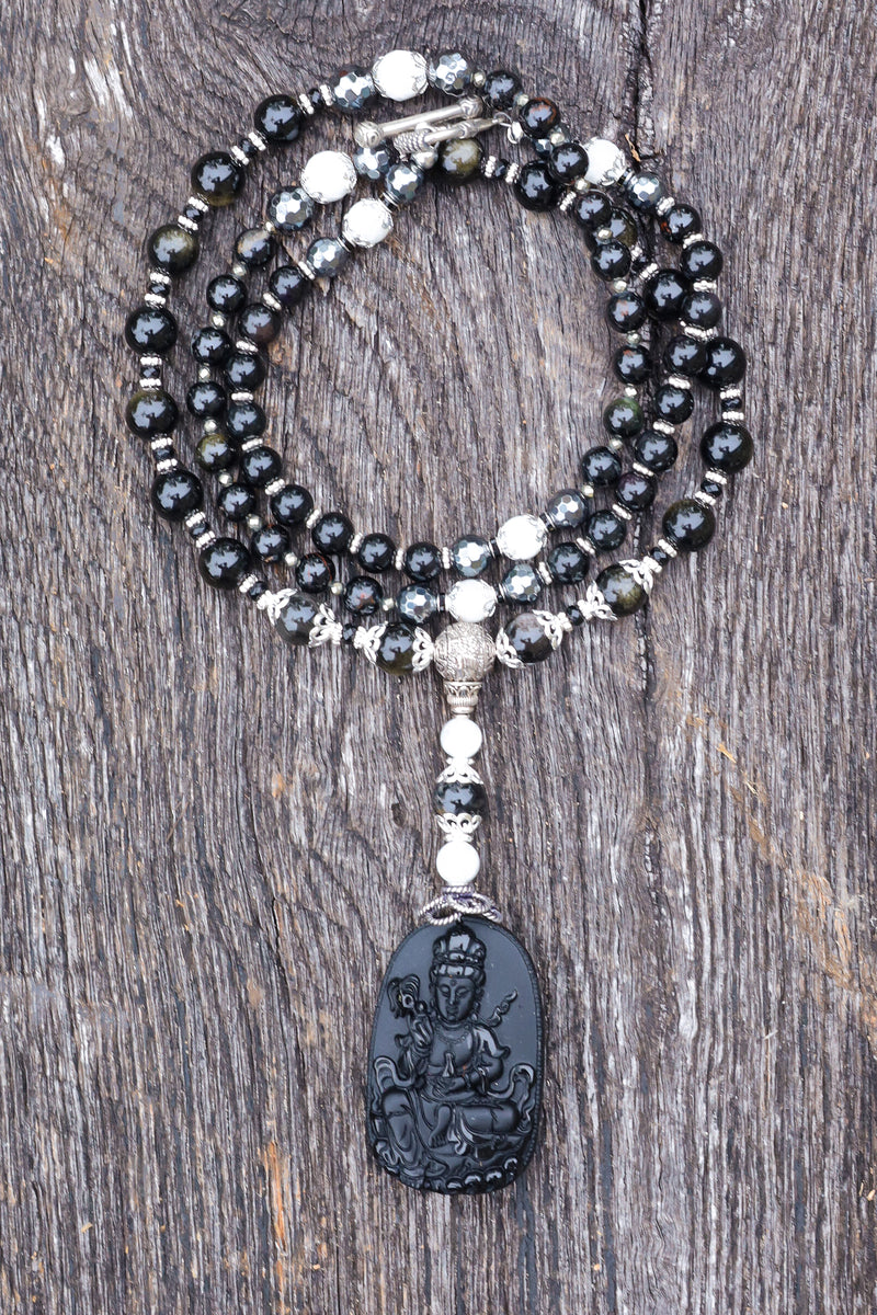 Dark Side of the Moon - Obsidian Mala