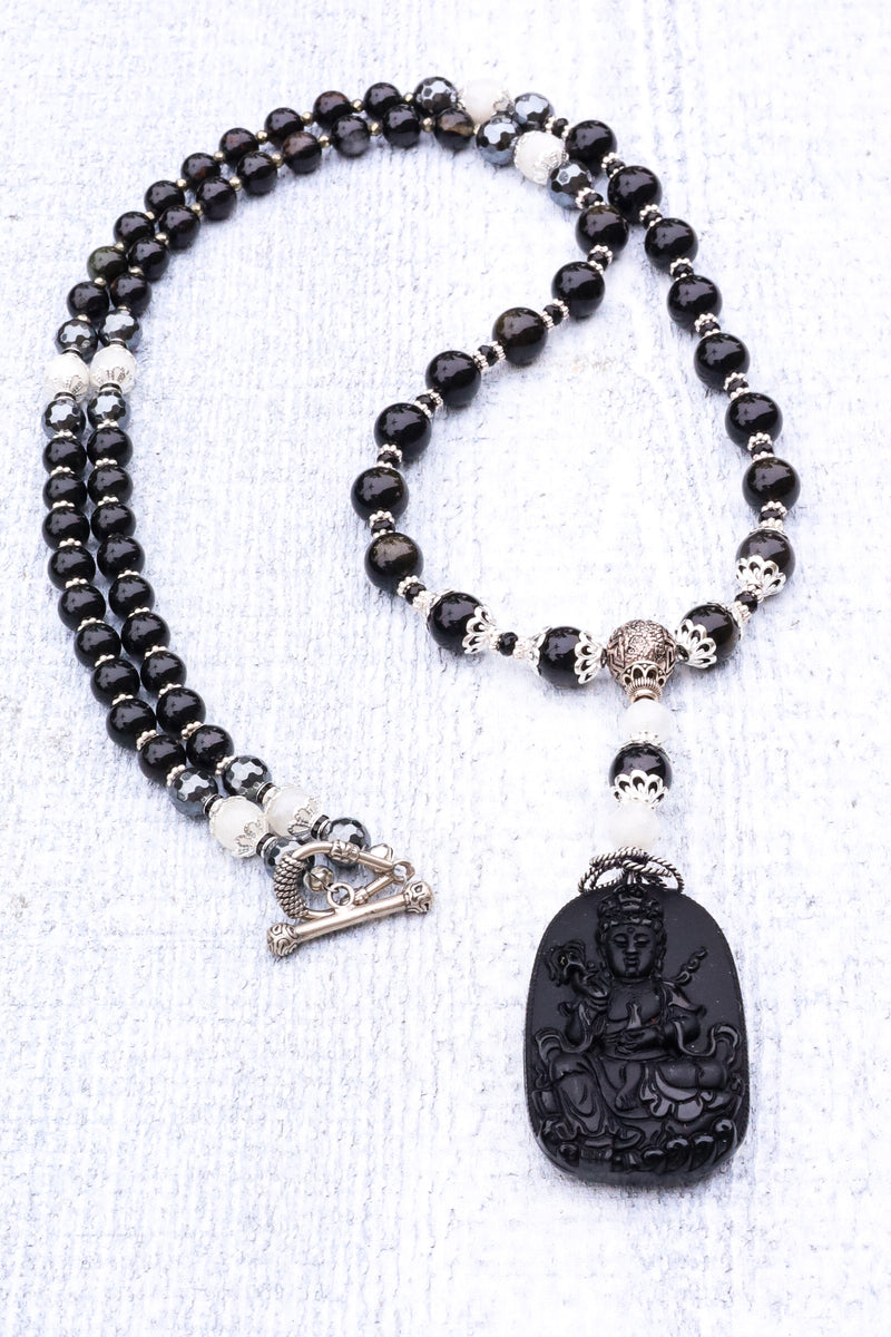 Dark Side of the Moon - Obsidian Mala