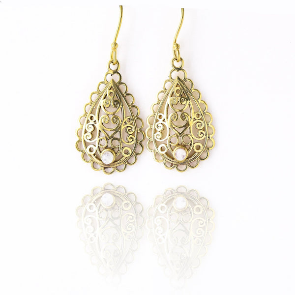 Brass Filigree Earrings - Revital Exotic Jewelry & Apparel