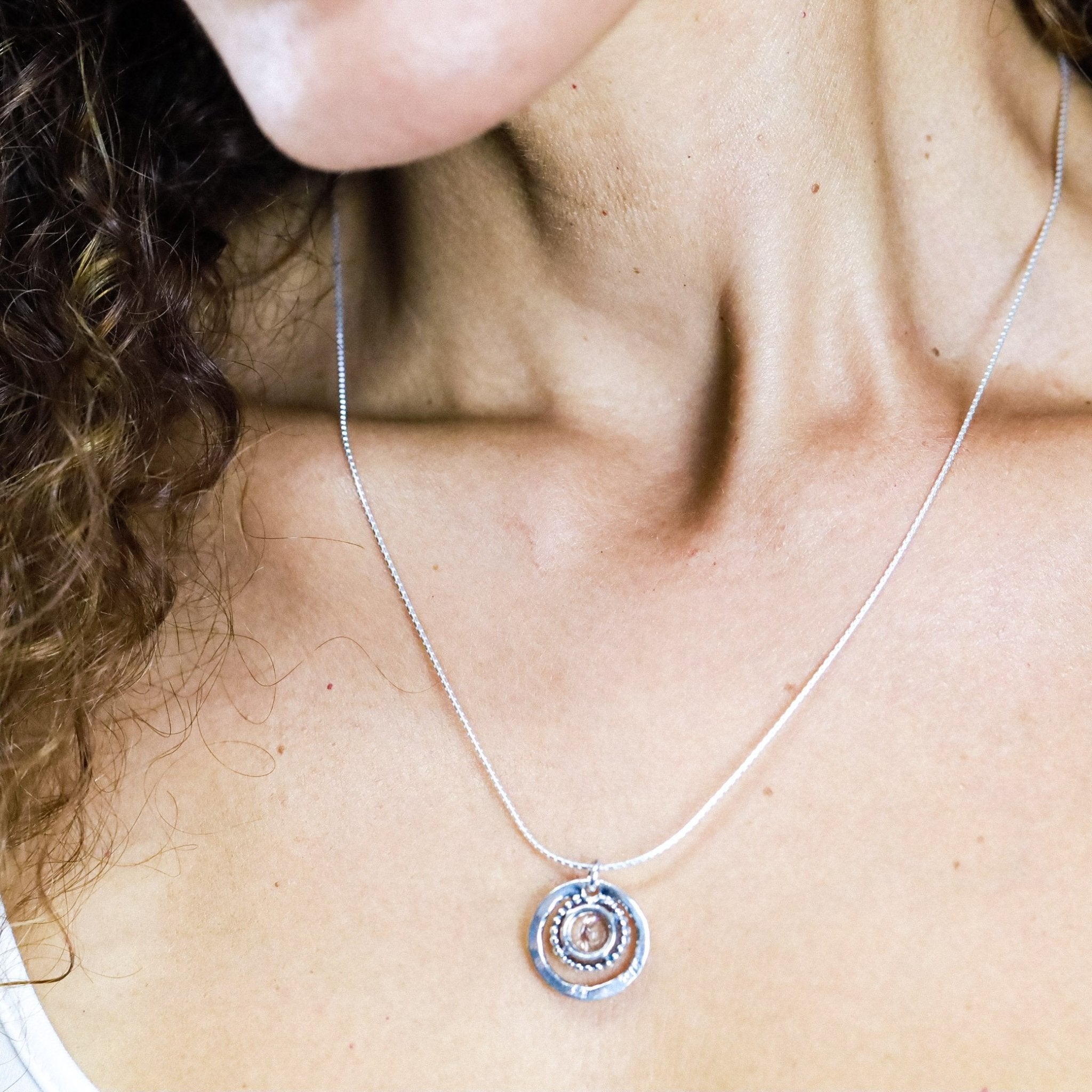 Camilla Topaz Circle Necklace - Revital Exotic Jewelry & Apparel