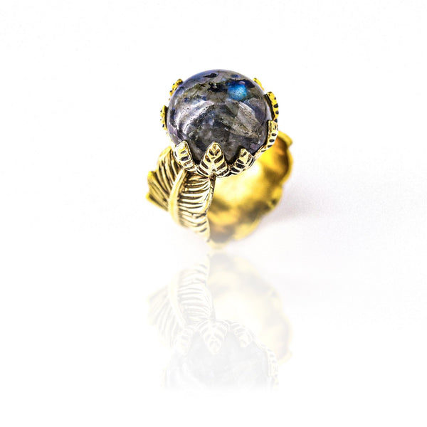 Chandlai Labradorite Brass Ring - Revital Exotic Jewelry & Apparel