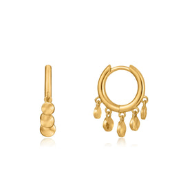 Gold Mini Disc Huggie Hoops - Revital Exotic Jewelry & Apparel