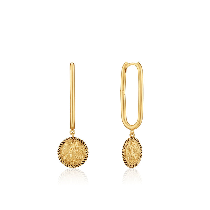 Gold Winged Goddess Hoop Earrings - Revital Exotic Jewelry & Apparel