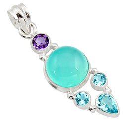 Joelle Aqua Chalcy Necklace - Revital Exotic Jewelry & Apparel