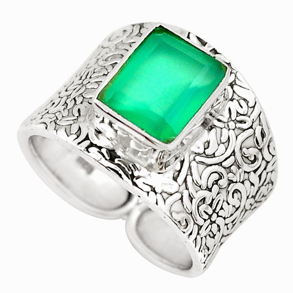 Kerala Green Solitaire Ring - Revital Exotic Jewelry & Apparel