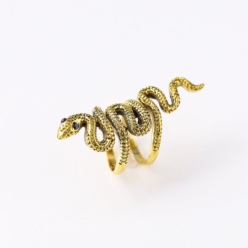 Latika Snake Brass Ring - Revital Exotic Jewelry & Apparel