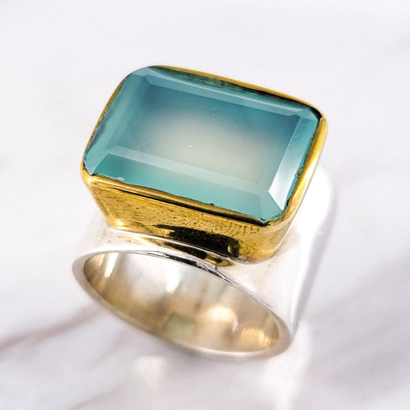 Mira Aqua Chalcy Ring - Revital Exotic Jewelry & Apparel
