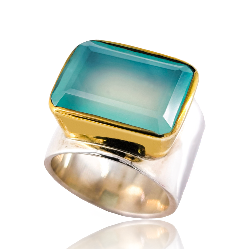 Mira Aqua Chalcy Ring - Revital Exotic Jewelry & Apparel