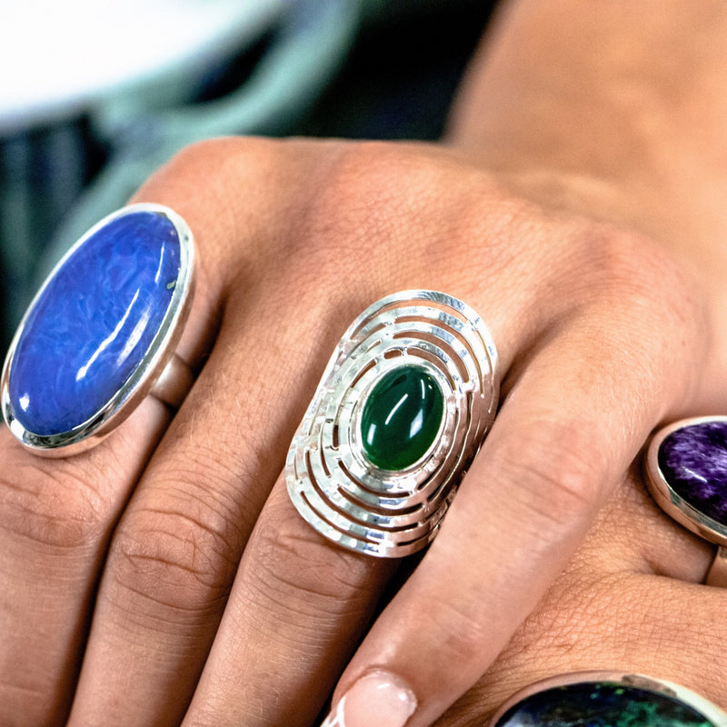 Pari Green Chalcedony Ring - Revital Exotic Jewelry & Apparel