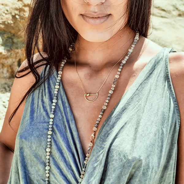 Portia Half Moon Necklace - Revital Exotic Jewelry & Apparel