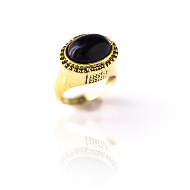 Rupindi Onyx Brass Ring - Revital Exotic Jewelry & Apparel