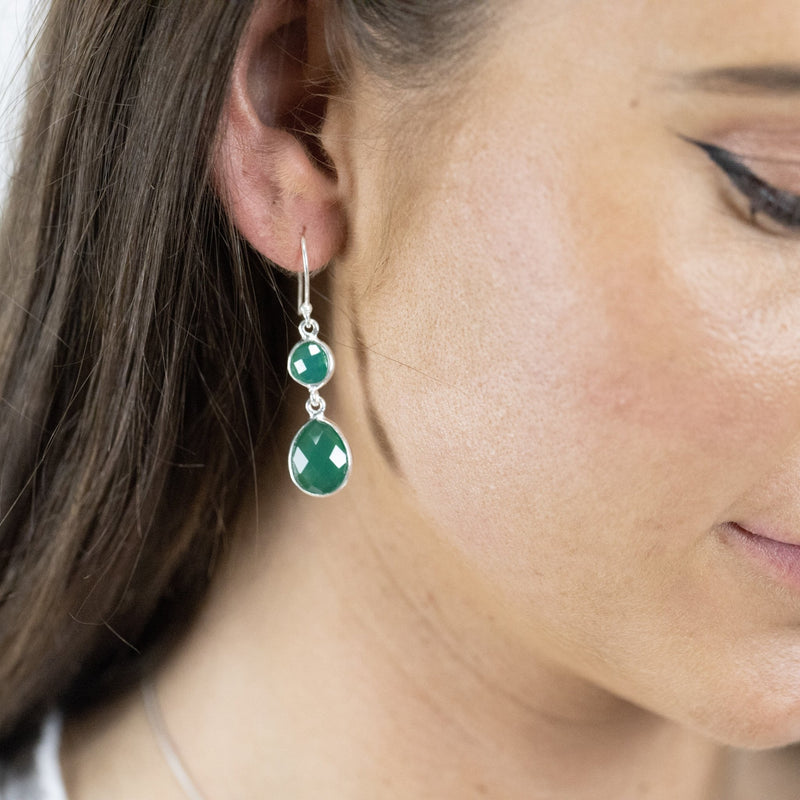 Saanvi Green Chalcedony Earrings - Revital Exotic Jewelry & Apparel