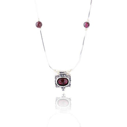 Scarlette Garnet Silver Necklace - Revital Exotic Jewelry & Apparel