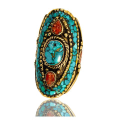 Shield Ring Turquoise - Revital Exotic Jewelry & Apparel