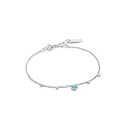 Silver Turquoise Drop Disc Bracelet - Revital Exotic Jewelry & Apparel