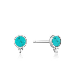 Silver Turquoise Stud Earrings - Revital Exotic Jewelry & Apparel