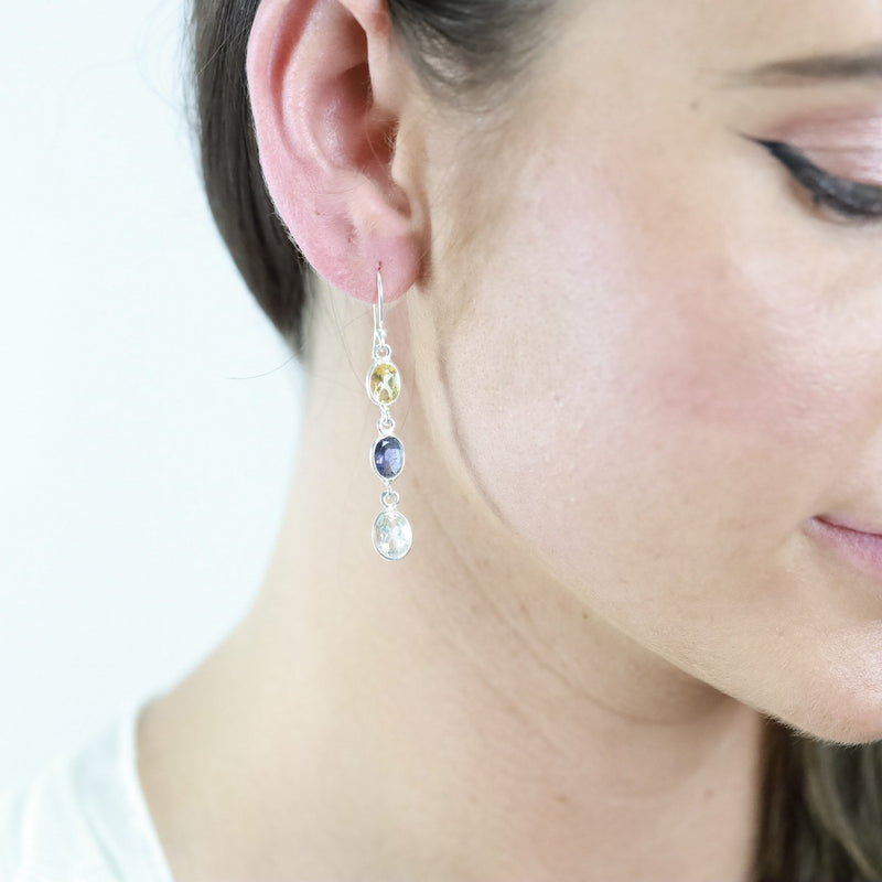 Tanvi Mixed Gem Stone Earrings - Revital Exotic Jewelry & Apparel