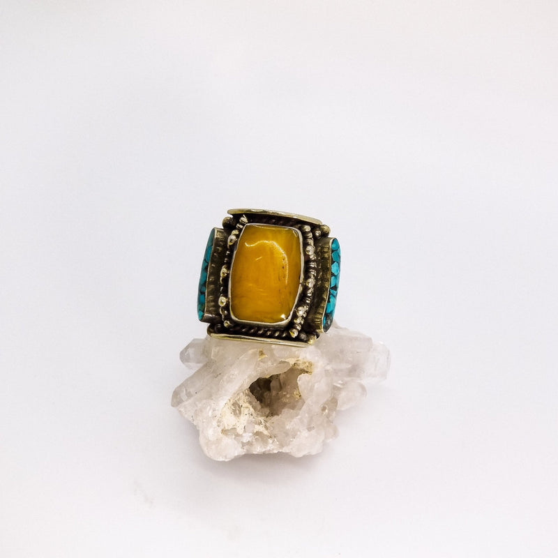Wide Saddle Amber - Revital Exotic Jewelry & Apparel