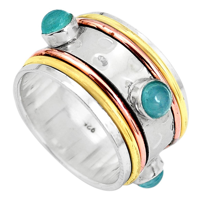 Wish For Aqua Chalcy Spinner Ring II - Revital Exotic Jewelry & Apparel